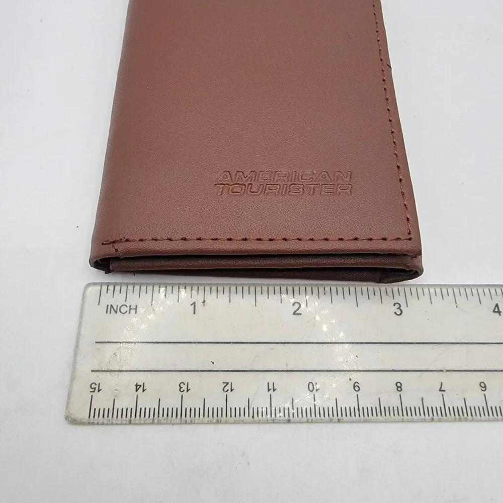 American Tourister Wallet‎ Tri-Fold Brown Leather NEW